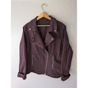 Liverpool Los Angeles Bradford Moto Denim Jacket Maroon, Burgundy, purple XL